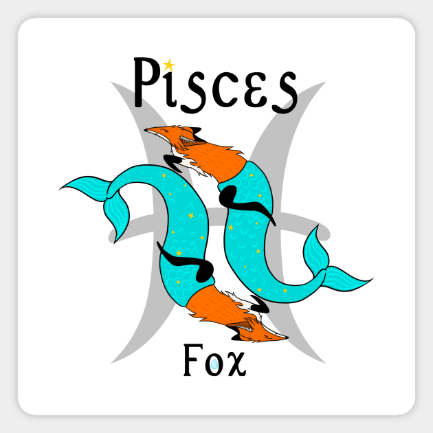 Pisces Fox Magnet by The art of Kai